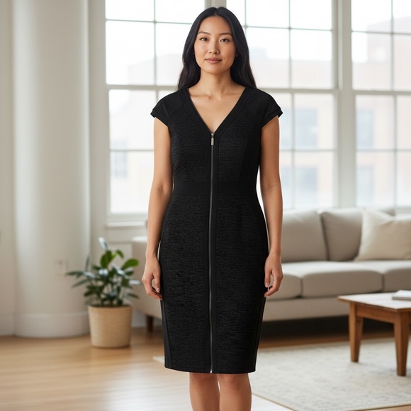 Dress Barn Dresses & Skirts - Dress barn Established 1962 Black Zip-Front Sheath Dress | Size 14